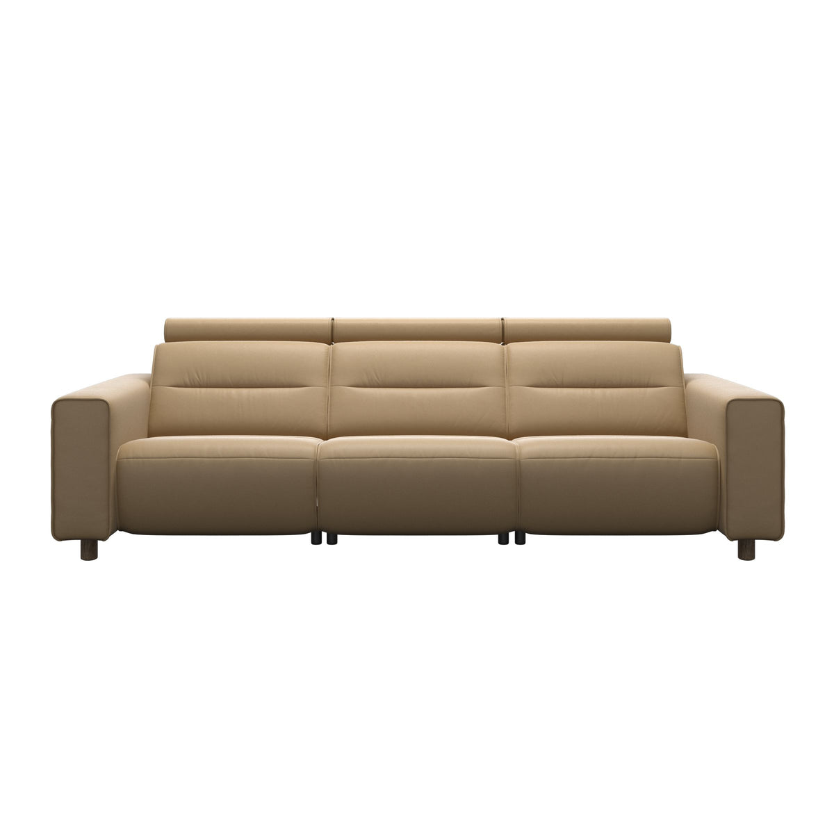 Emily Wide Arm - 3-Seater Sofa with 2 Power Seats - Paloma Sand - Smoked Oak