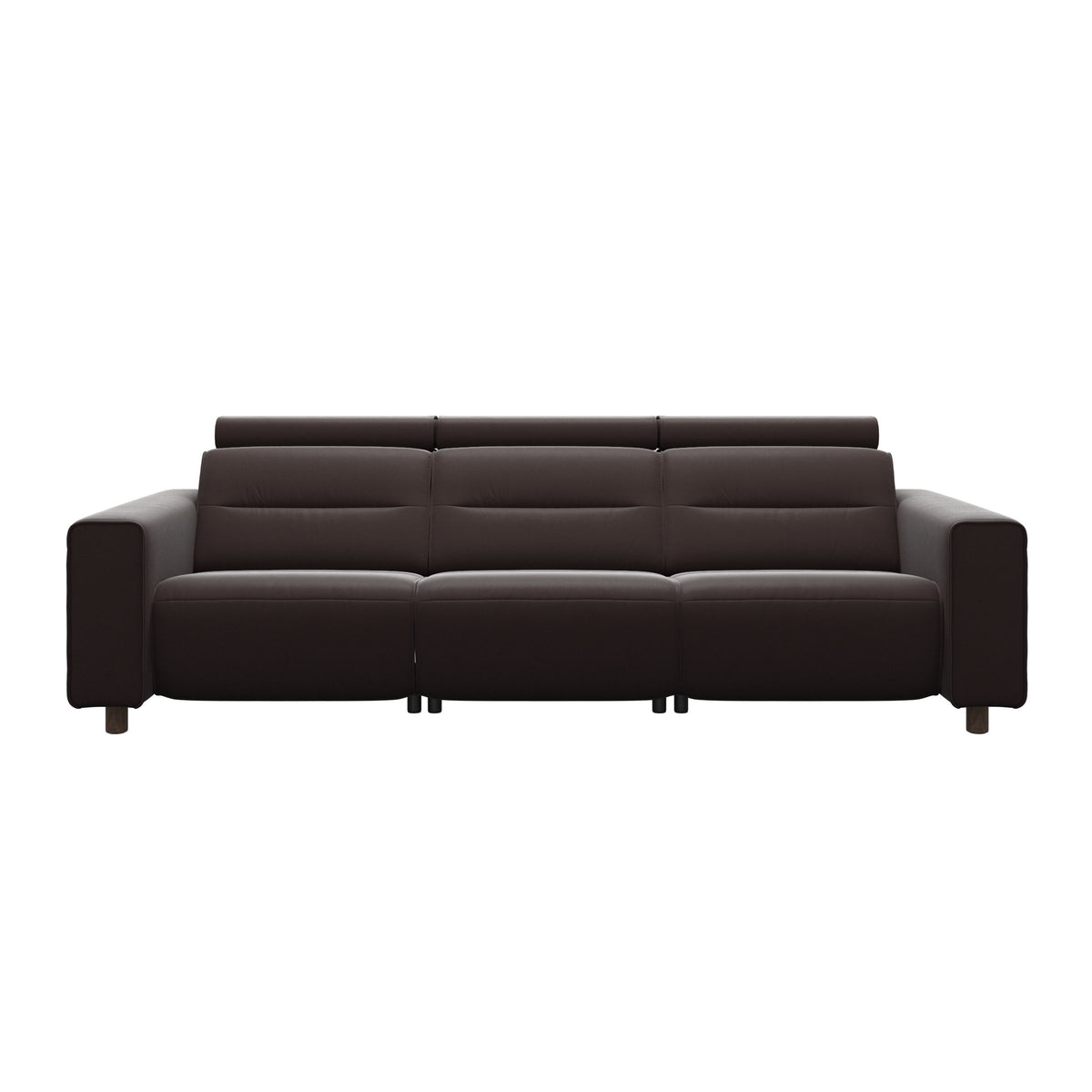 Emily Wide Arm - 3-Seater Sofa with 2 Power Seats - Paloma Chocolate - Walnut