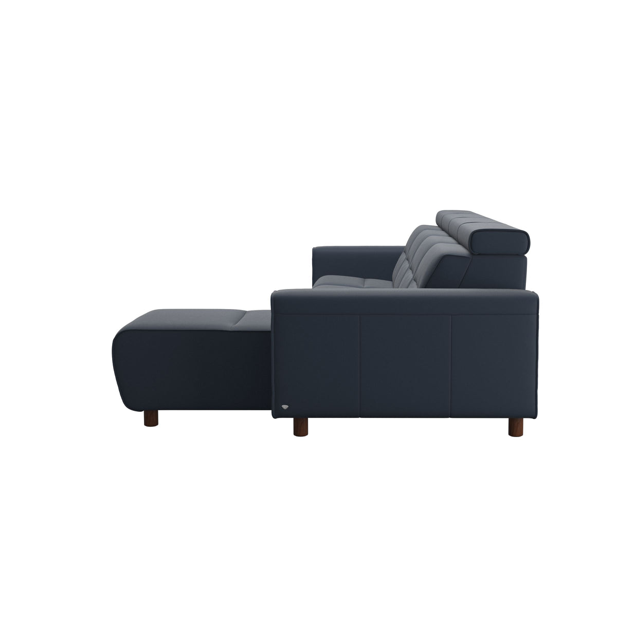Emily Wide Arm - 3-Seater Sofa with 2 Power Seats and 1 Long Seat - Paloma Oxford Blue - Brown