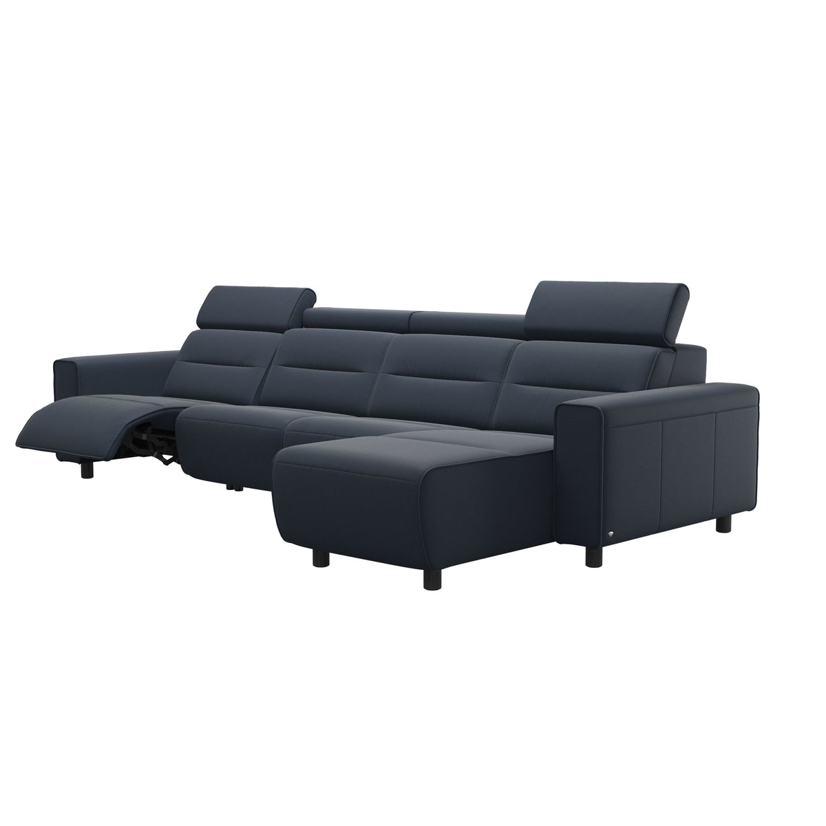 Emily Wide Arm - 3-Seater Sofa with 2 Power Seats and 1 Long Seat - Paloma Oxford Blue - Grey