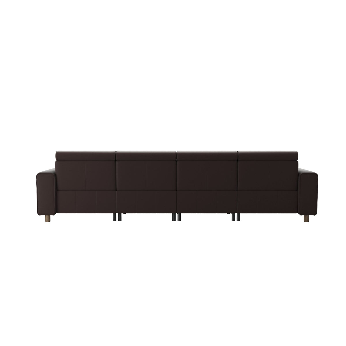Emily Wide Arm - 3-Seater Sofa with 2 Power Seats and 1 Long Seat - Paloma Chocolate - Smoked Oak