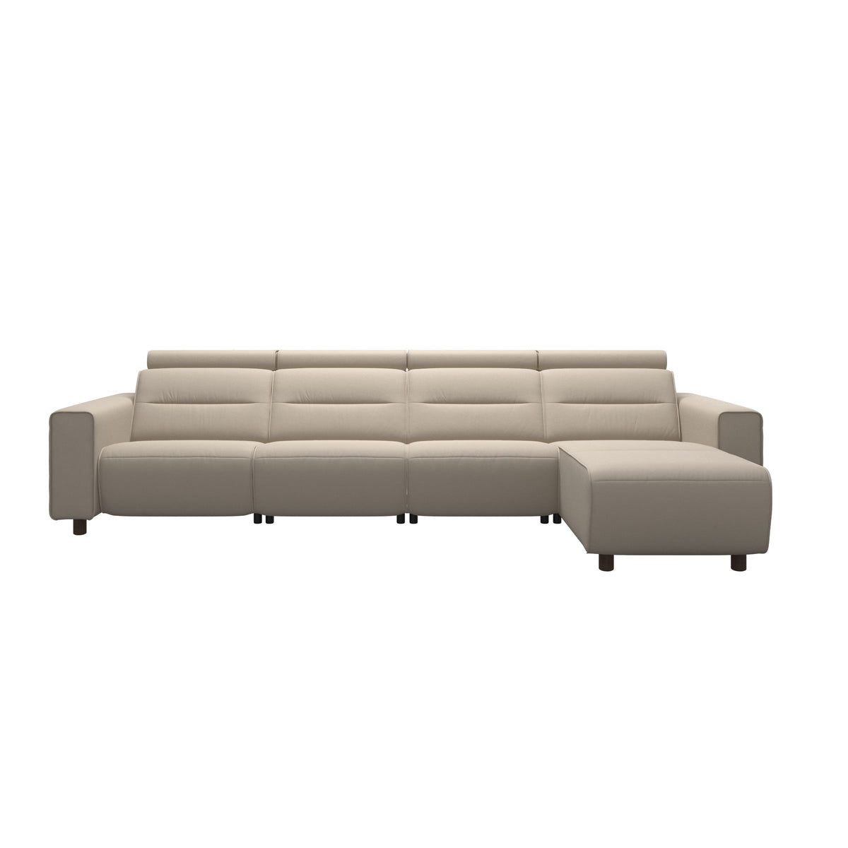 Emily Wide Arm - 3-Seater Sofa with 2 Power Seats and 1 Long Seat - Paloma Fog - Wenge