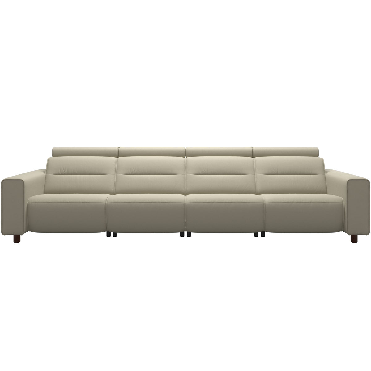 Emily Wide Arm - 4-Seater Sofa with 2 Power Seats - Paloma Light Grey - Brown