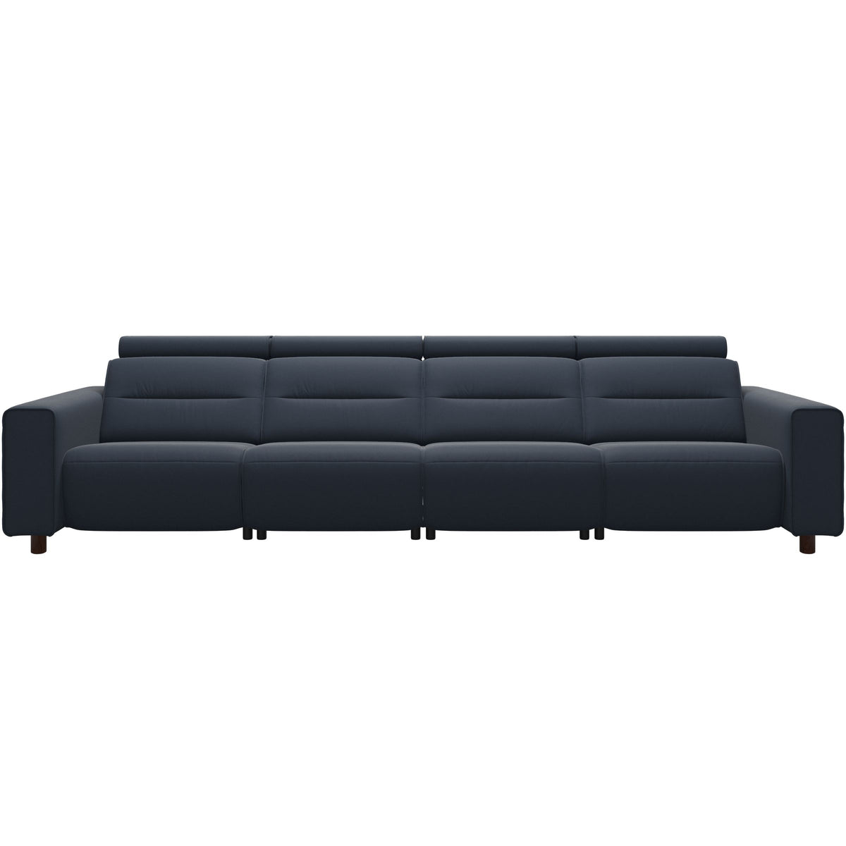 Emily Wide Arm - 4-Seater Sofa with 2 Power Seats - Paloma Oxford Blue - Brown