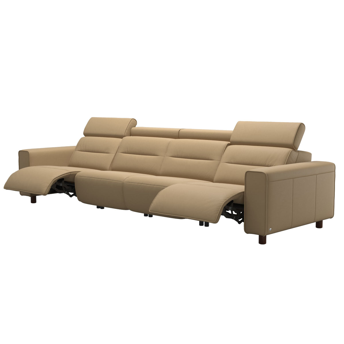 Emily Wide Arm - 4-Seater Sofa with 2 Power Seats - Paloma Sand - Brown