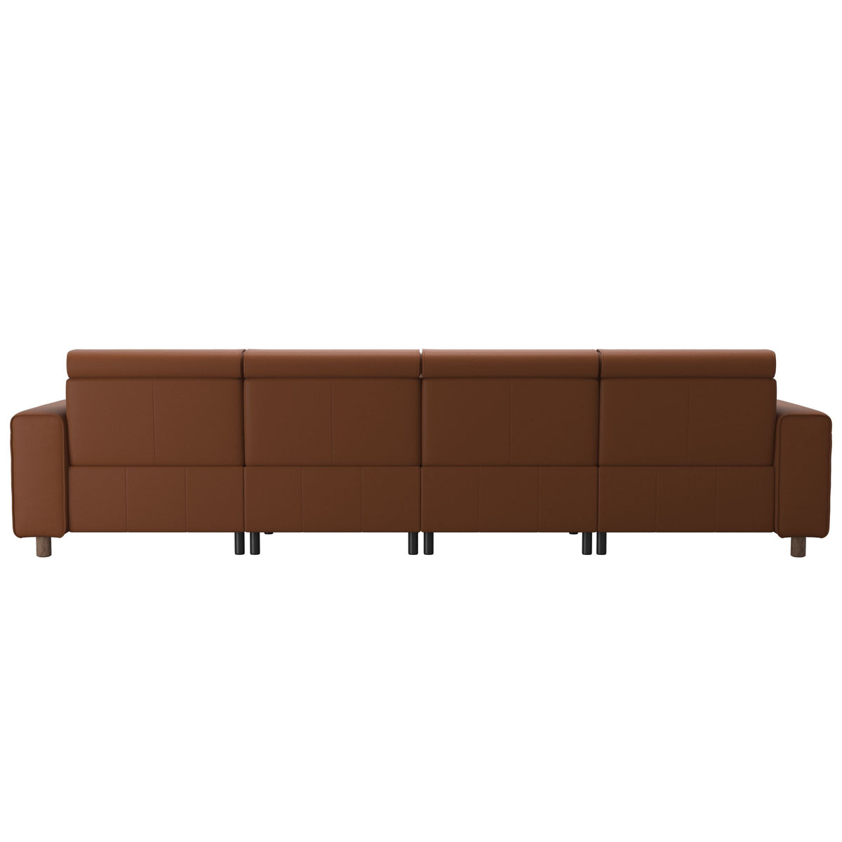Emily Wide Arm - 4-Seater Sofa with 2 Power Seats - Paloma New cognac - Walnut