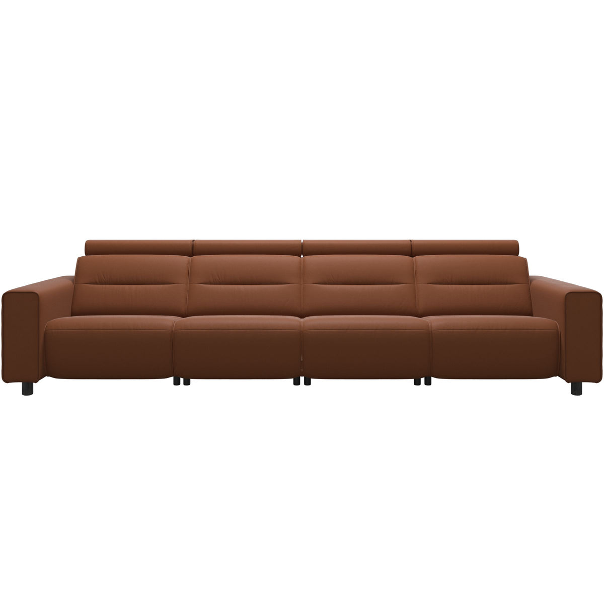 Emily Wide Arm - 4-Seater Sofa with 2 Power Seats - Paloma New cognac - Grey
