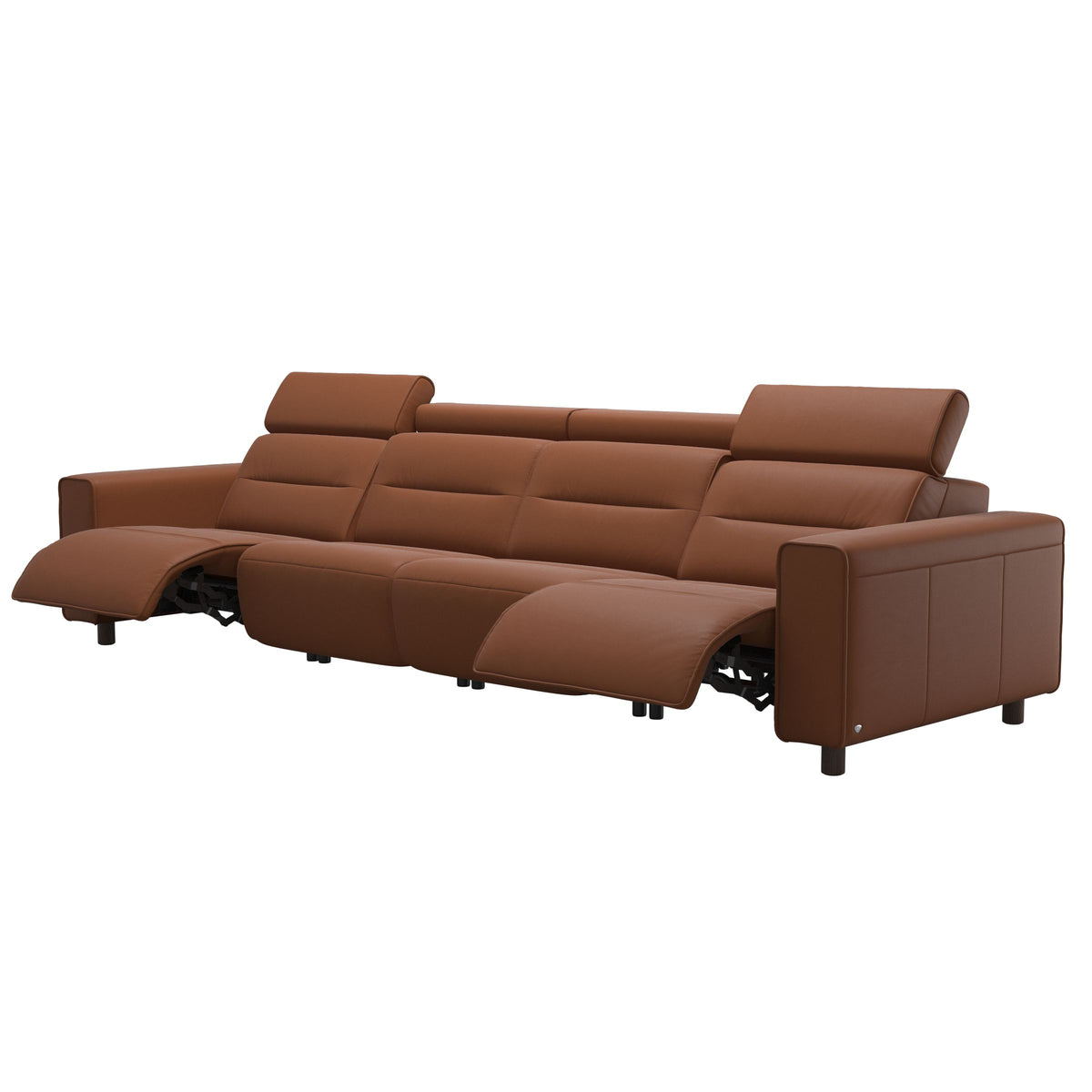 Emily Wide Arm - 4-Seater Sofa with 2 Power Seats - Paloma New cognac - Wenge