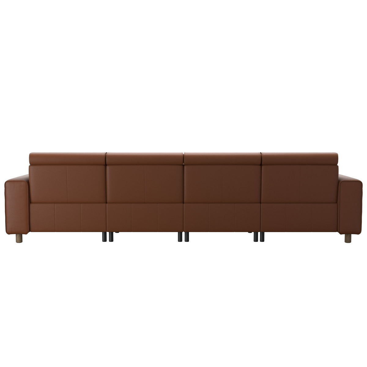 Emily Wide Arm - 4-Seater Sofa with 2 Power Seats - Paloma New cognac - Smoked Oak