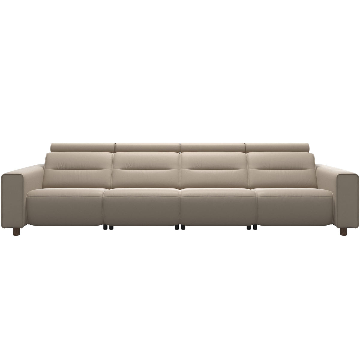 Emily Wide Arm - 4-Seater Sofa with 2 Power Seats - Paloma Mushroom - Walnut