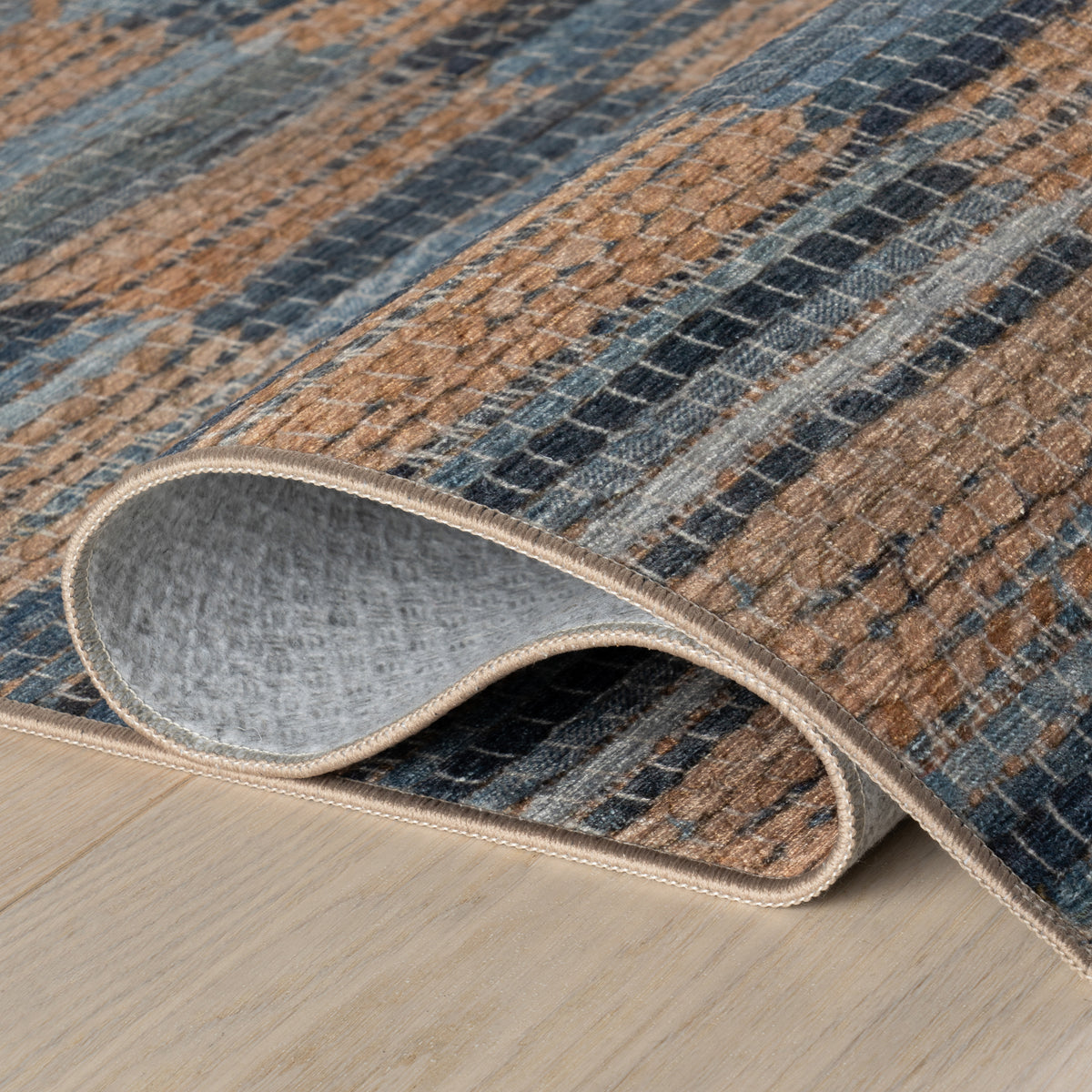 Lynix Coastal Striped Machine Washable Rug