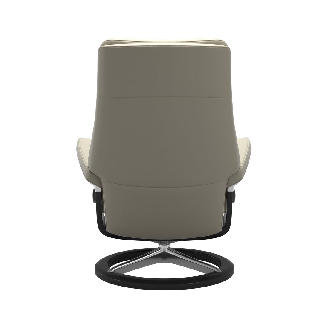 Stressless Paul Recliner Signature Base in Paloma Light Grey, Black, back view