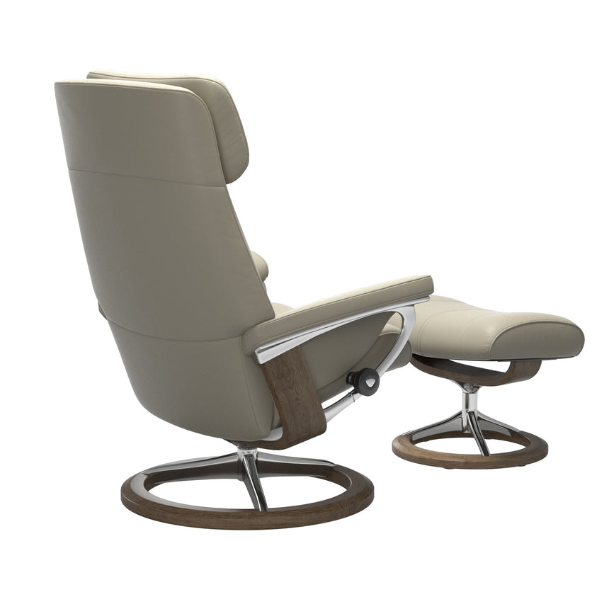 Paul Recliner - Signature Base - Paloma Light Grey - Smoked Oak Wood