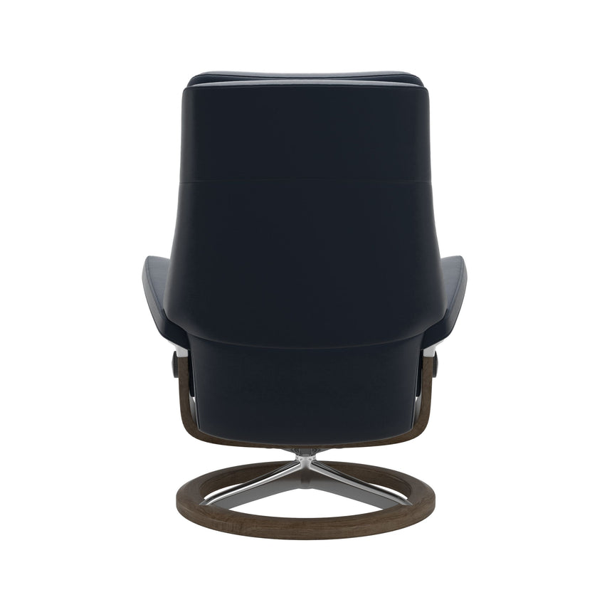 Paul Recliner - Signature Base - Paloma Oxford Blue - Smoked Oak Wood