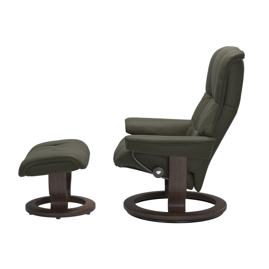 Mayfair Recliner - Classic Base - Paloma Dark Olive - Wenge Wood