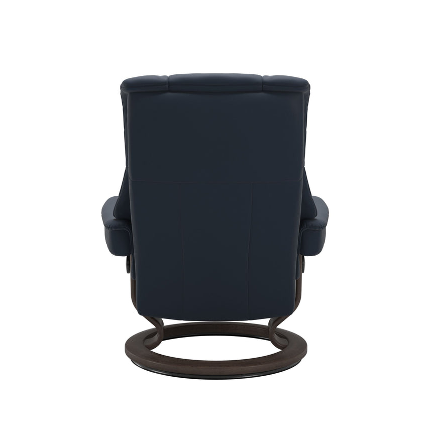 Mayfair Recliner - Classic Base - Paloma Oxford Blue - Wenge Wood