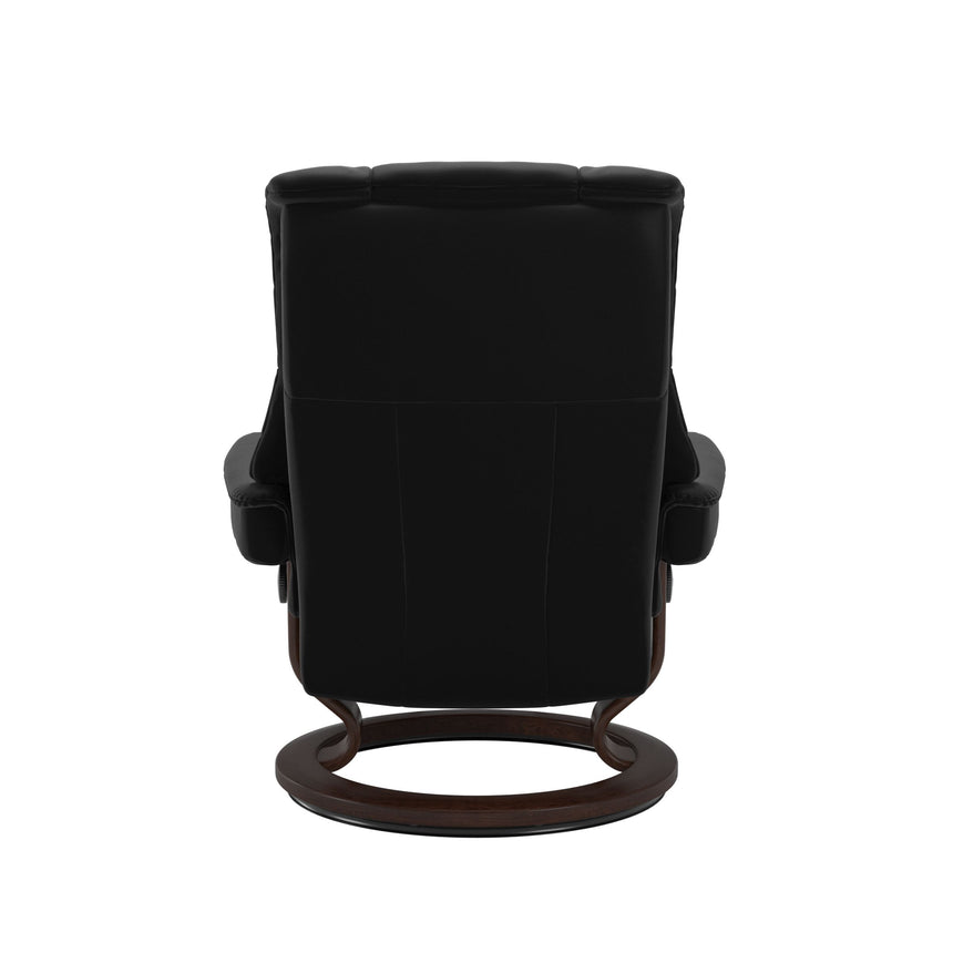 Mayfair Recliner - Classic Base - Paloma Black - Brown Wood