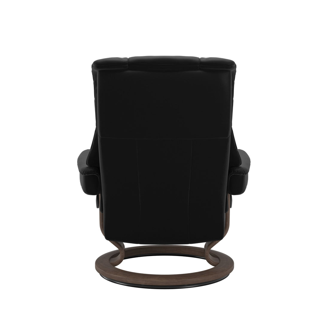 Stressless Mayfair Recliner Classic Base in Paloma Black, Walnut, back view