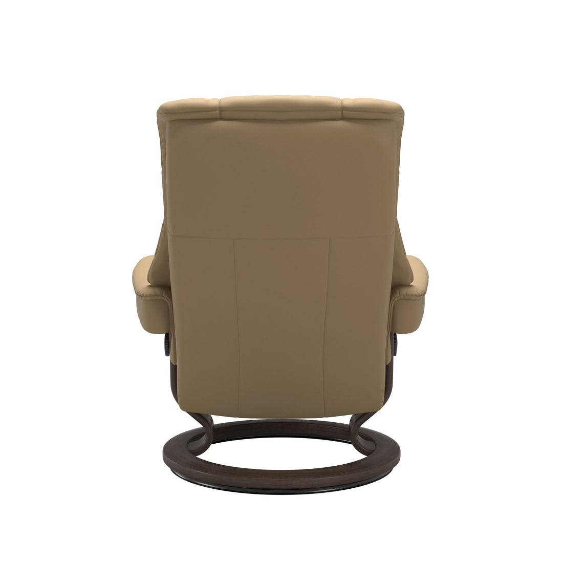 Stressless Mayfair Recliner Classic Base in Paloma Sand, Wenge, back view