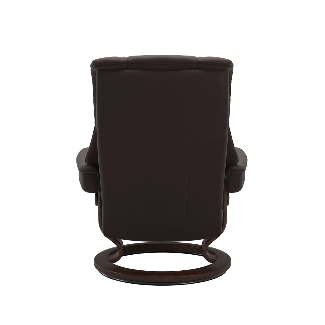 Stressless Mayfair Recliner Classic Base in Paloma Chocolate, Brown, back view