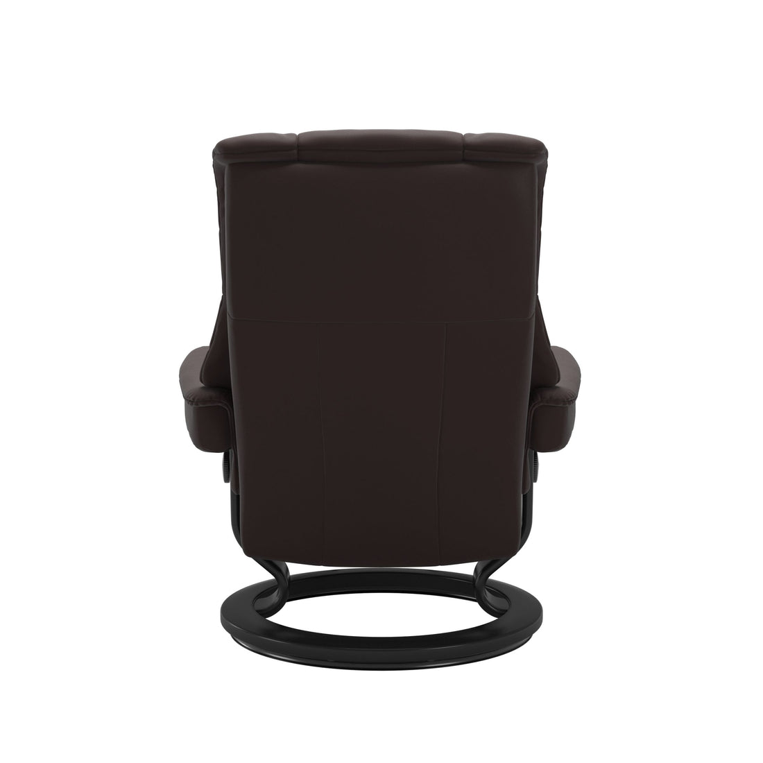 Stressless Mayfair Recliner Classic Base in Paloma Chocolate, Black, back view