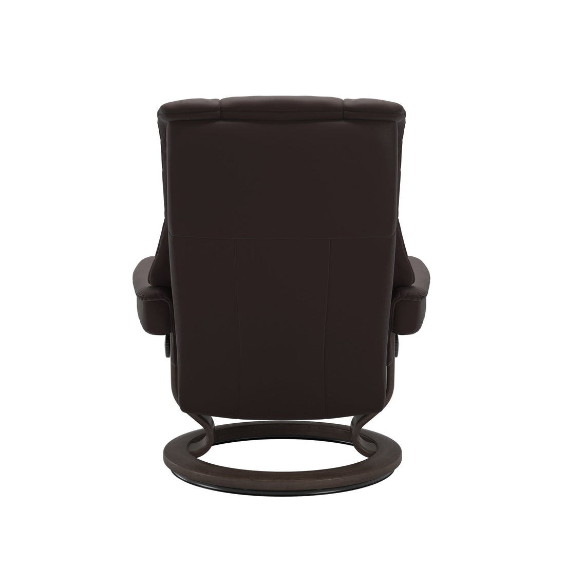 Stressless Mayfair Recliner Classic Base in Paloma Chocolate, Wenge, back view