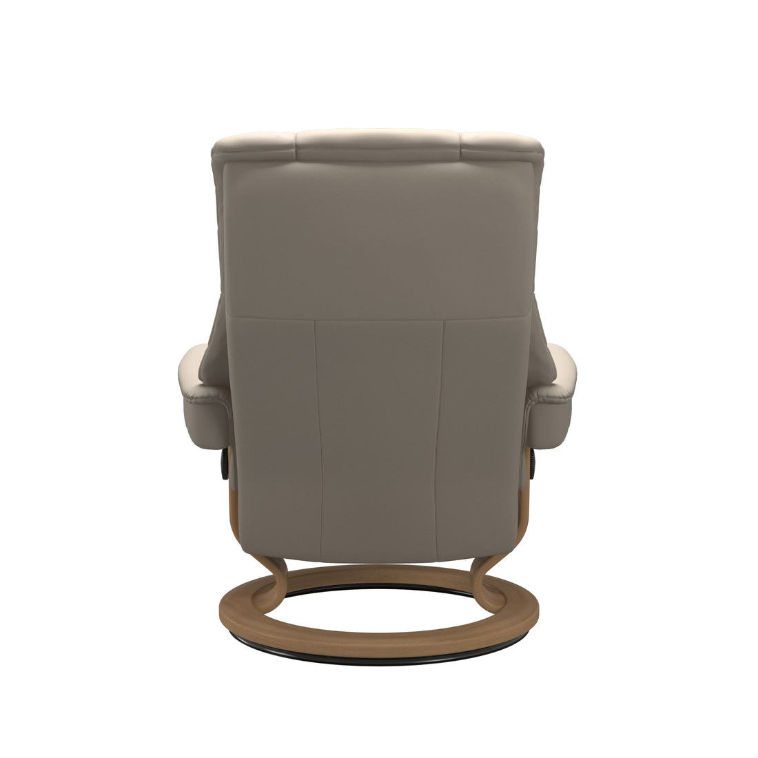 Stressless Mayfair Recliner Classic Base in Paloma Fog, Oak, back view