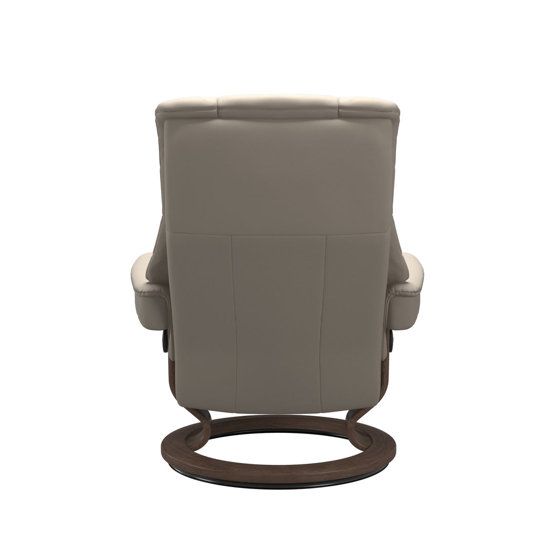 Stressless Mayfair Recliner Classic Base in Paloma Fog, Walnut, back view