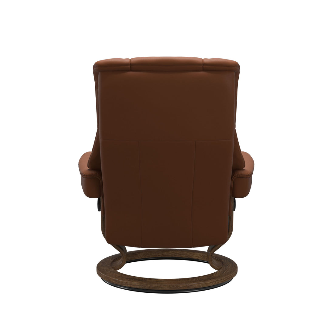 Stressless Mayfair Recliner Classic Base in Paloma New Cognac, Teak, back view