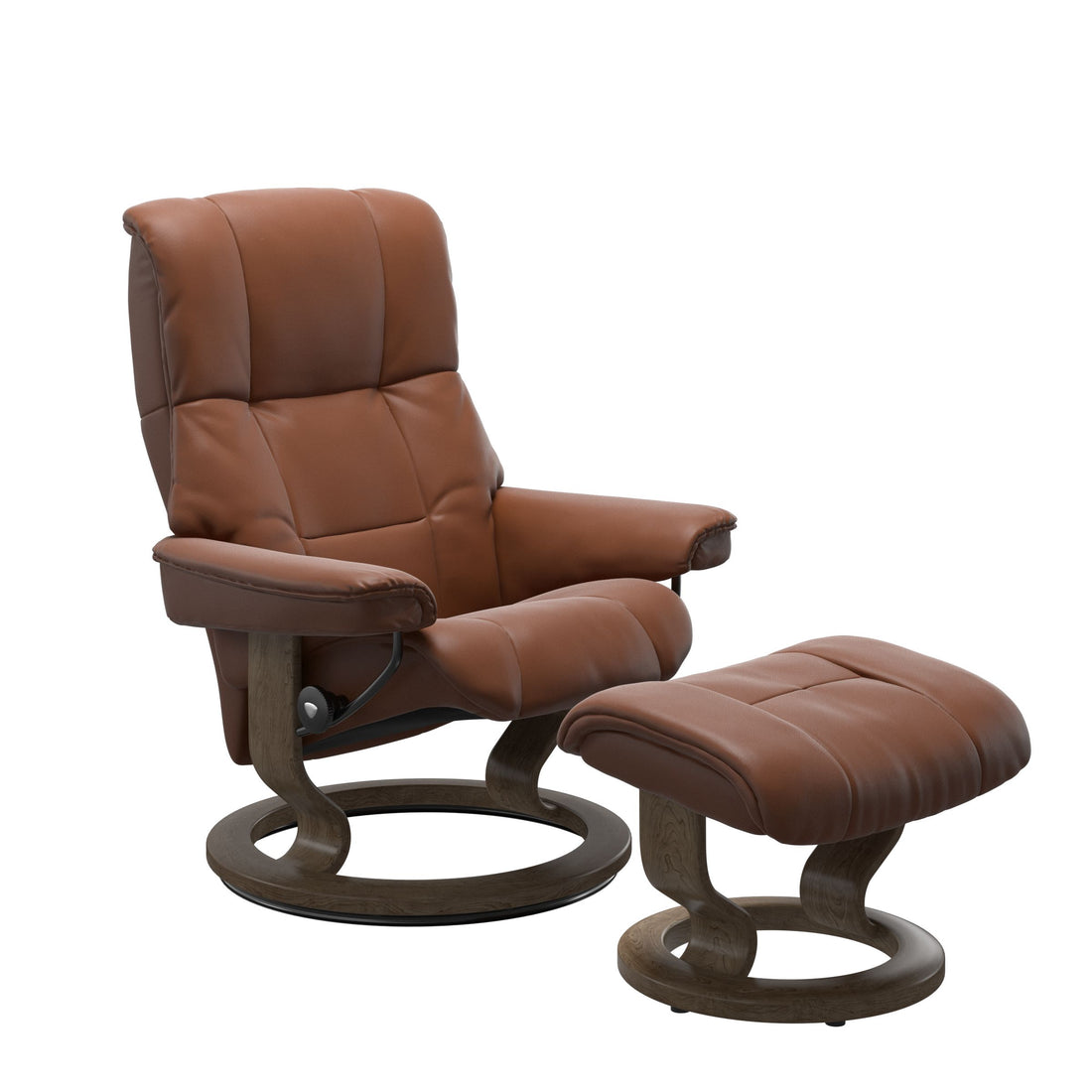Stressless Mayfair Recliner Classic Base in Paloma New Cognac, Smoked Oak, front view
