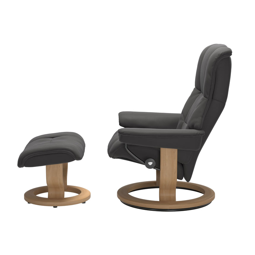 Mayfair Recliner - Classic Base - Paloma Rock - Oak Wood