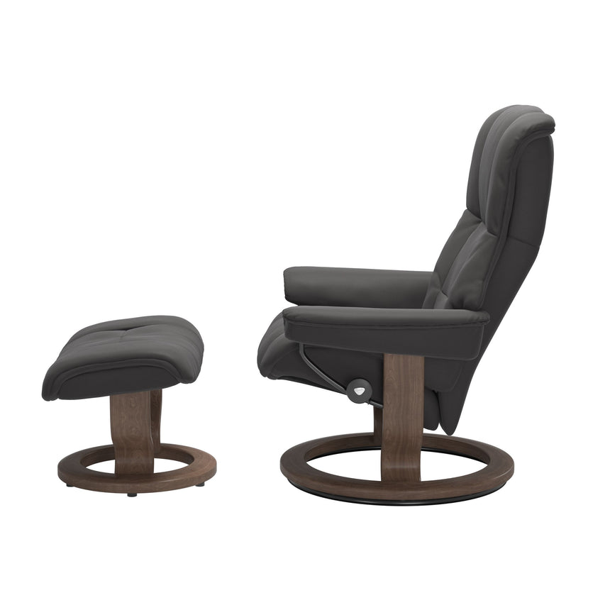 Mayfair Recliner - Classic Base - Paloma Rock - Walnut Wood