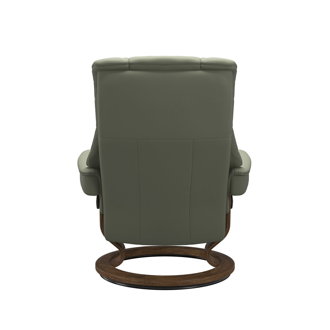 Stressless Mayfair Recliner Classic Base in Paloma Shadow Green, Teak, back view