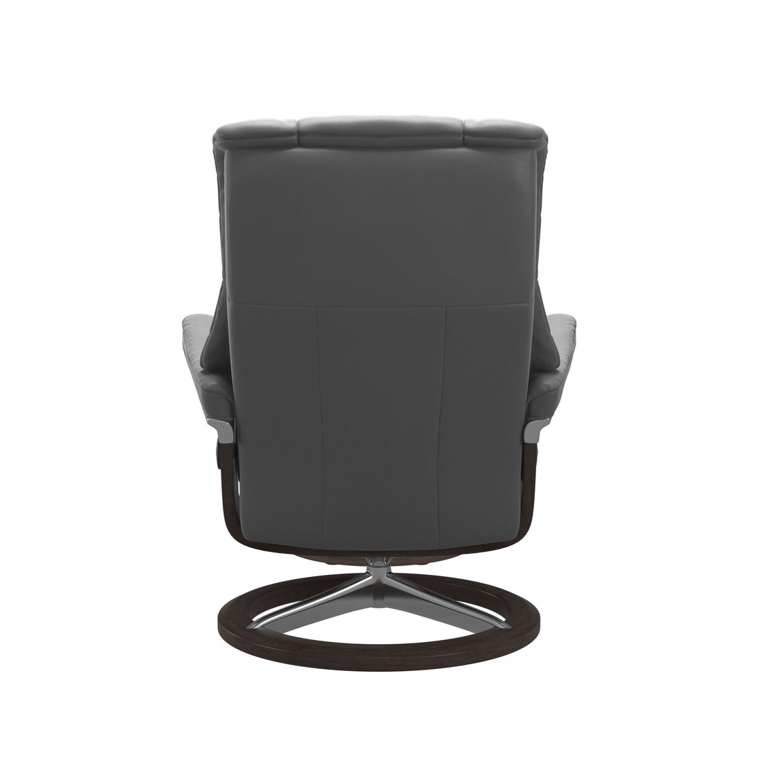 Stressless Mayfair Recliner Signature Base in Cori Grey, Wenge, back view