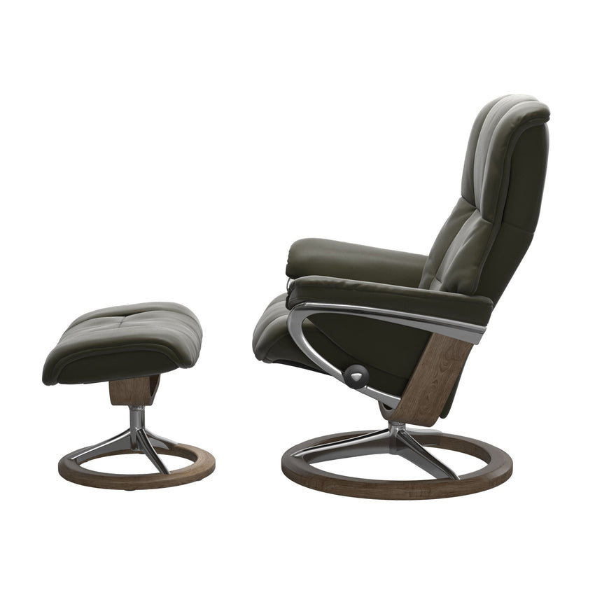 Mayfair Recliner - Signature Base - Paloma Dark Olive - Smoked Oak Wood