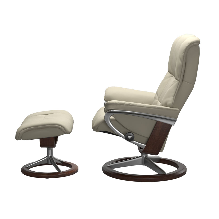 Mayfair Recliner - Signature Base - Paloma Light Grey - Brown Wood