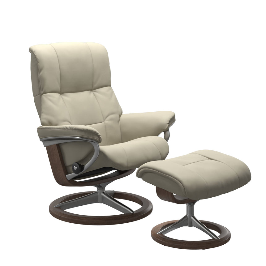 Mayfair Recliner - Signature Base - Paloma Light Grey - Walnut Wood