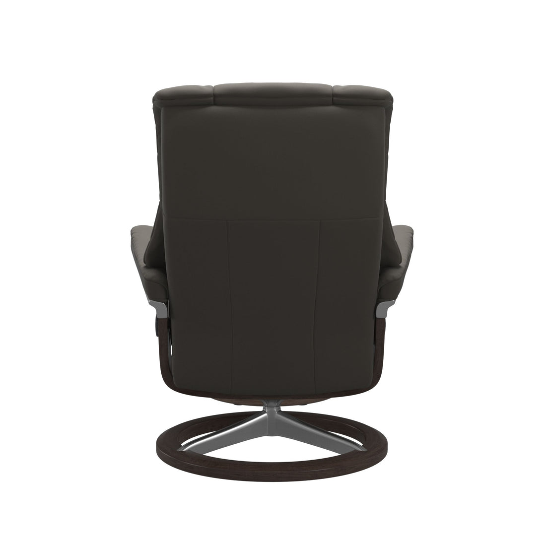 Stressless Mayfair Recliner Signature Base in Paloma Metal Grey, Wenge, back view