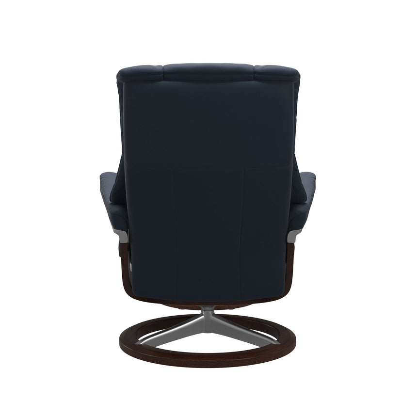 Mayfair Recliner - Signature Base - Paloma Oxford Blue - Brown Wood