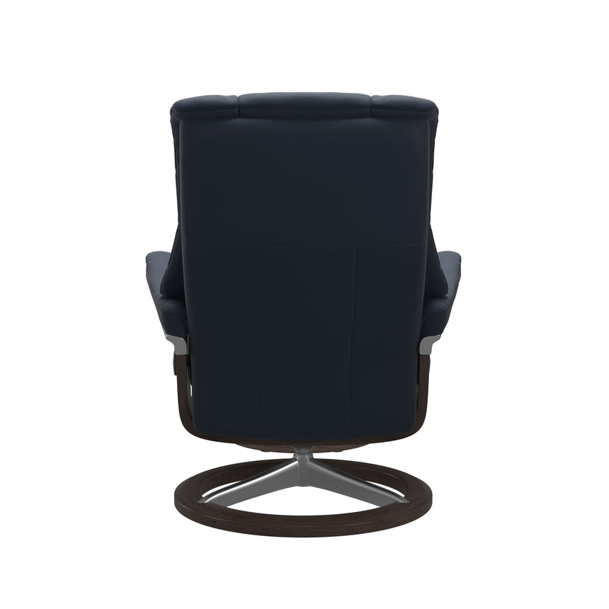 Mayfair Recliner - Signature Base - Paloma Oxford Blue - Wenge Wood