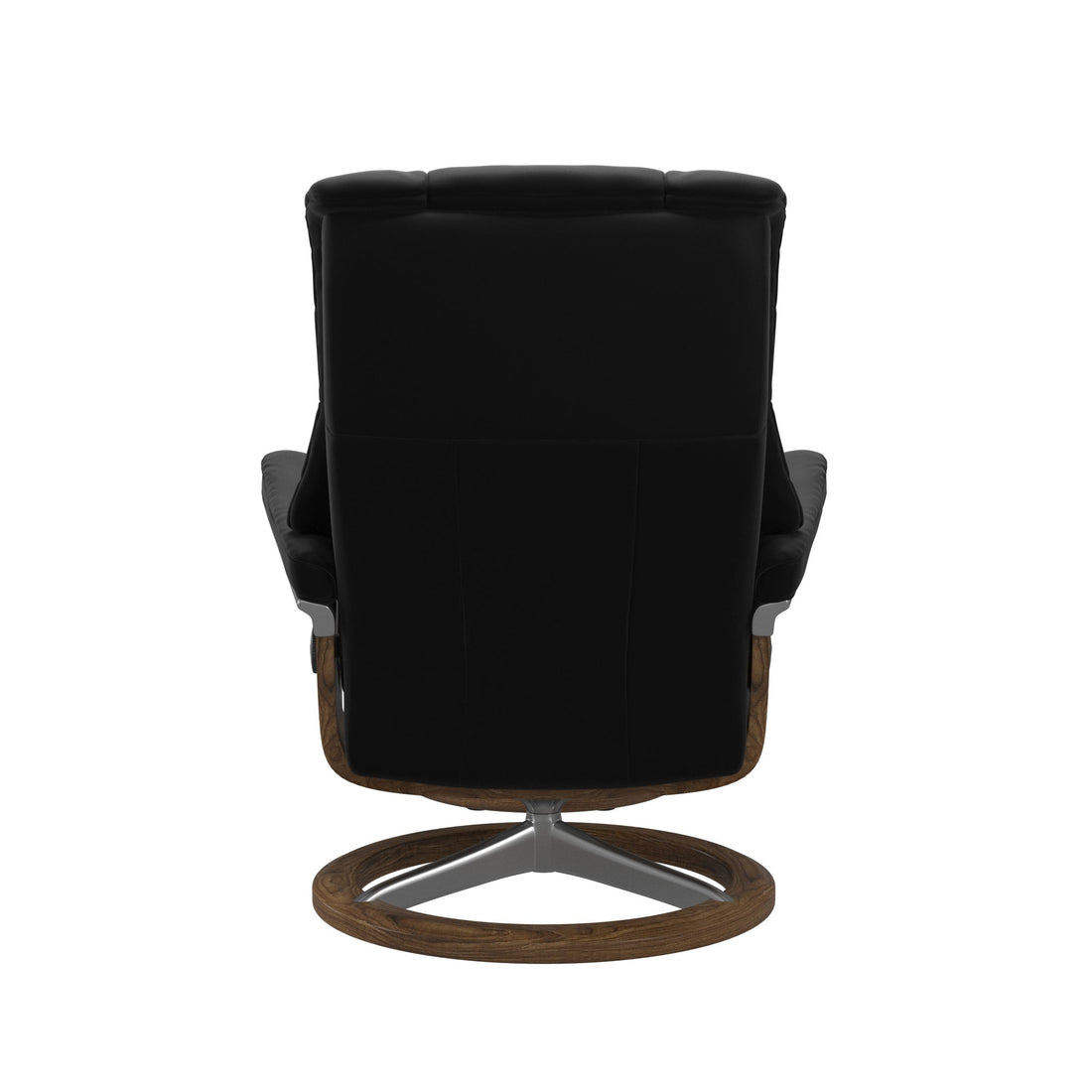 Stressless Mayfair Recliner Signature Base in Paloma Black, Teak, back view