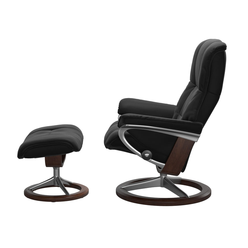 Mayfair Recliner - Signature Base - Paloma Black - Brown Wood