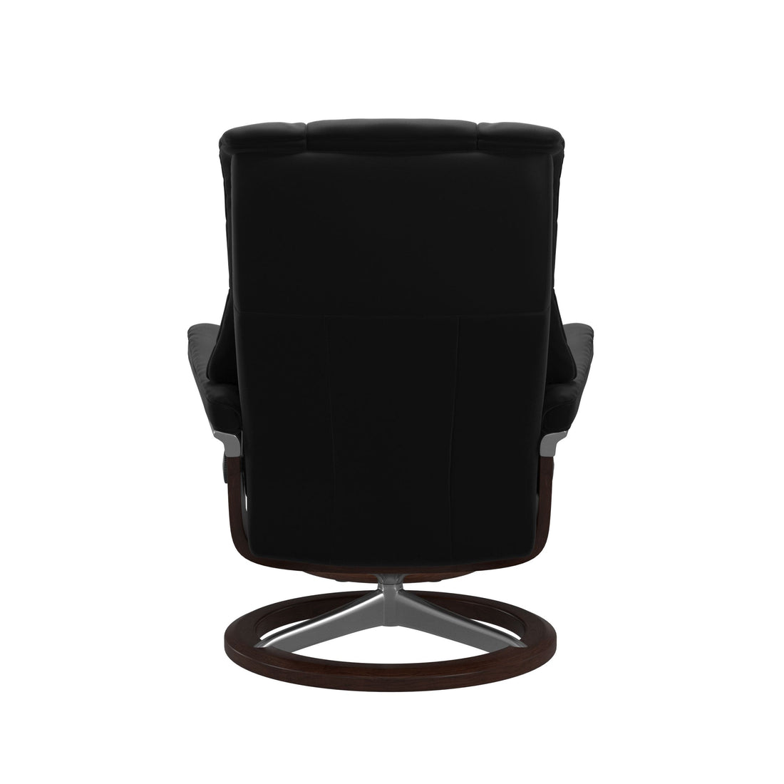 Stressless Mayfair Recliner Signature Base in Paloma Black, Brown, back view