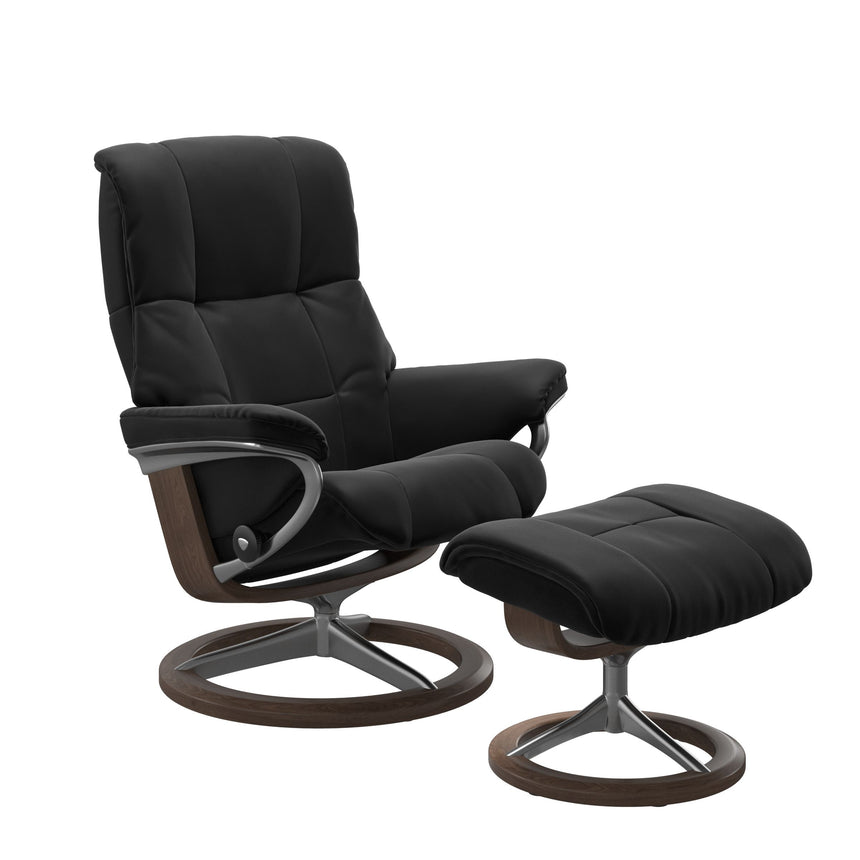 Mayfair Recliner - Signature Base - Paloma Black - Walnut Wood