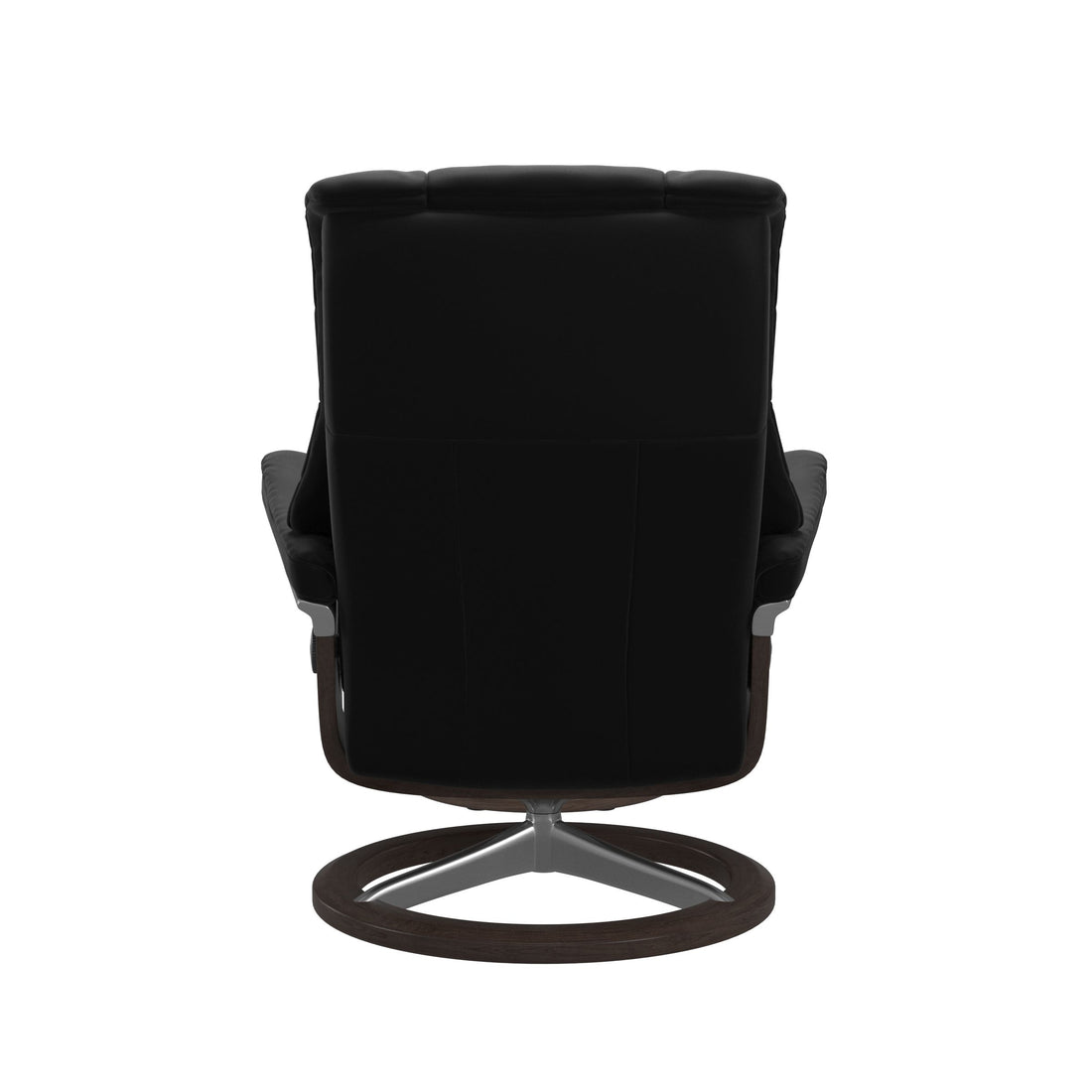 Stressless Mayfair Recliner Signature Base in Paloma Black, Wenge, back view