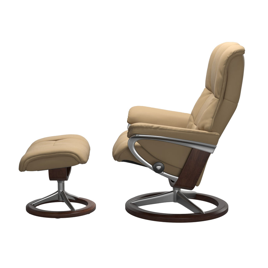Mayfair Recliner - Signature Base - Paloma Sand - Brown Wood