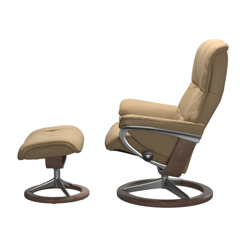 Mayfair Recliner - Signature Base - Paloma Sand - Walnut Wood