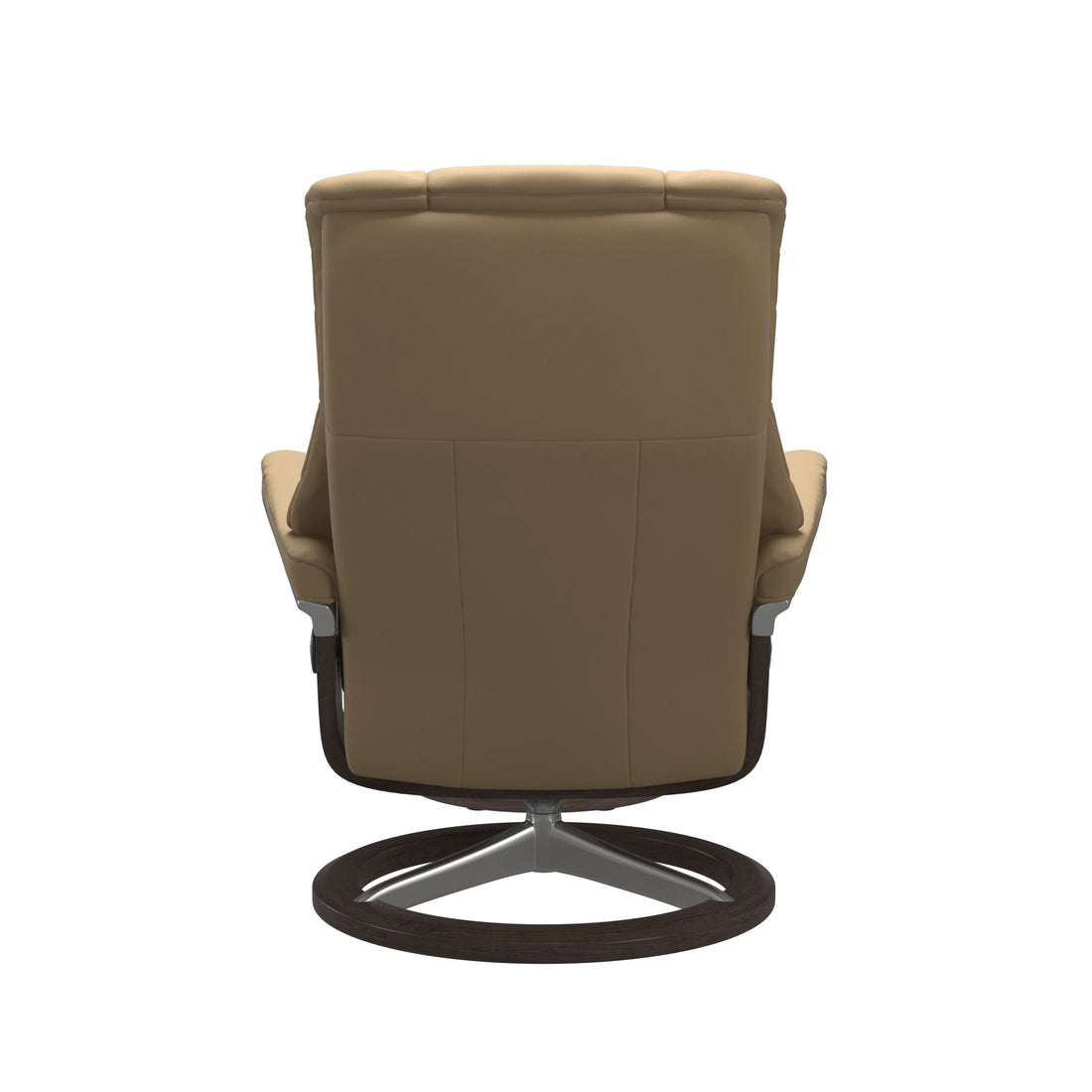 Stressless Mayfair Recliner Signature Base in Paloma Sand, Wenge, back view