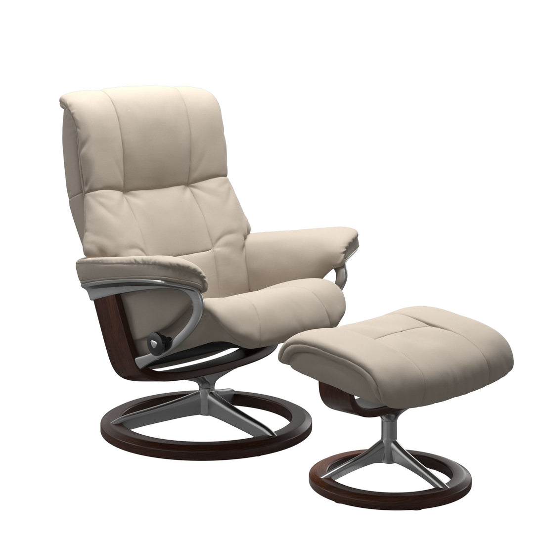 Stressless Mayfair Recliner Signature Base in Paloma Fog, Brown, front view