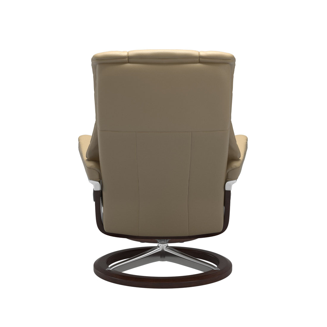 Stressless Mayfair Recliner Signature Base in Velaro Beige, Brown, back view